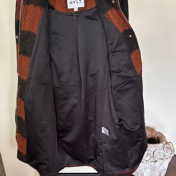Anthropologie NVLT Black and Brown Checkered Coat - Picture 6 of 7